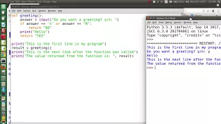 Introducing the return keyword and how it is used in Python 3 functions