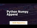 python numpy append