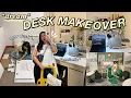 TRANSFORMING MY STUDY SPACE pinterest inspired desk organization setup for productivity unboxing