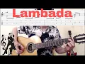 Lambada - Solo Fingerstyle Guitar + TAB (correct key of Dm)