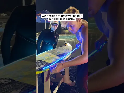 Night Surfing with “Glow In The Dark” Surfboards!👀🏄🏼‍♂️