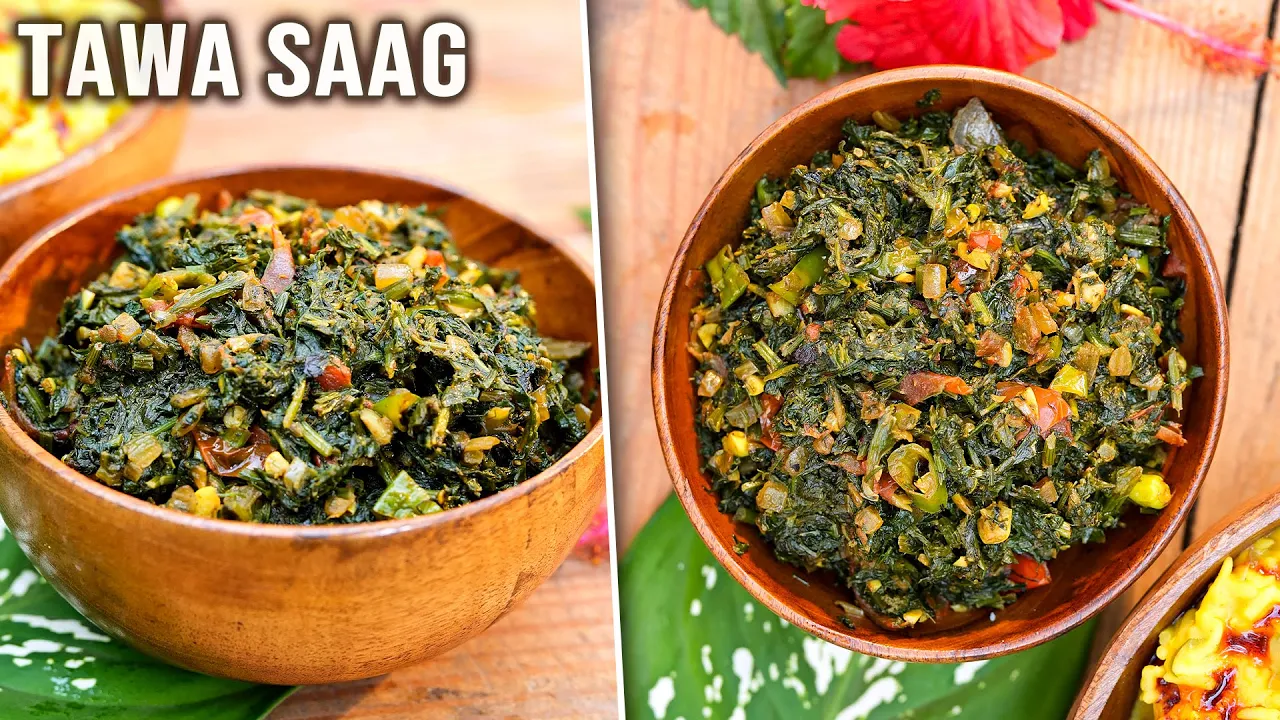 How To Make Saag on Tawa   Mix Leafy Vegetable Sabzi on Tawa   Serve with Roti, Khichdi, Parathas