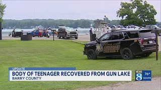 Crews recover drowned teen s body from Gun Lake