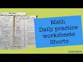 DIY math counting numbers 1-10 daily worksheets ideas for Pre-K Nursery Kindergarten shorts