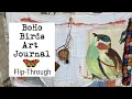 BoHo Birds Art Journal Flip-Through with Machine-Sewn Signatures