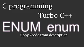 Program with enum C language Turbo C BSPPCE067
