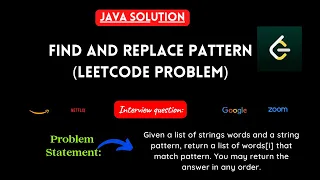Find and replace pattern in java Leetcode-890