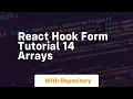 react hook form tutorial 14 arrays