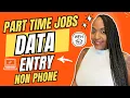 NON PHONE Data Entry Jobs Part Time Work From Home Jobs 2026