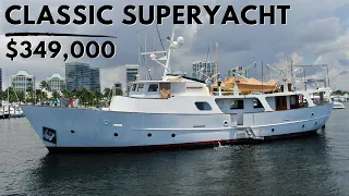 $349,000 1963 FAIRMILES 82′ Classic Affordable Liveaboard Superyacht Tour