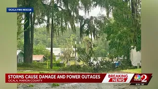 Storms slam Ocala affecting hundreds of utility customers