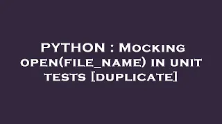 PYTHON Mocking open file - name in unit tests