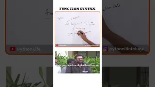 Function Syntax Python in Telugu