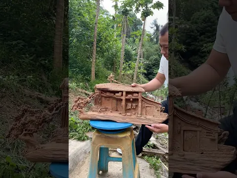 Watch This Amazing Wooden House Come to Life!🏡🪵#Handmade #art #skill