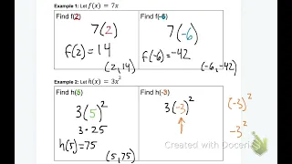 Unit 3 Lesson 4 Notes - Evaluating Functions