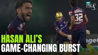 Hasan Ali’s 19th Over Blitz! 3 Wickets in One Over | Karachi Kings vs Quetta Gladiators | MZB1J