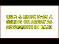 Unix Linux Pass a string or array as arguments in bash
