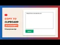 How To Create Copy To Clipboard With Js Copy Text To Clipboard Animation Using Html Css Js