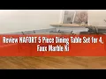 Review NAFORT 5 Piece Dining Table Set for 4 Faux Marble Kitchen Table and Chairs Set of 4 Vintage