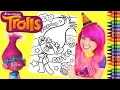Download Coloring Trolls Poppy Rainbow GIANT Coloring Book Page Crayola Crayons | KiMMi THE CLOWN mp4 3gp mp3 videos - waplic