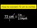 How to convert 72 cm to inches