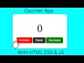 Counter app with JavaScript increment and decrement counter app project for beginners