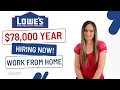 LOWE S HOME IMPROVEMENT Hiring Up To 78 000 Year Work From Home Job 2022 USA Only