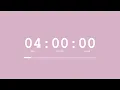 4 Hour Focus Study Timer Pastel Pink Aesthetic Aura Countdown No Music