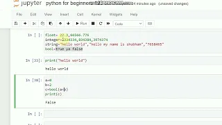 Python tutorial for beginners how to print hello world jupyter notebook