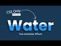 CSS Only Water Wave Text Animation Effects Website Animation Html CSS