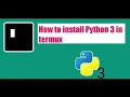 How to install python 3 on termux