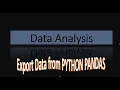 Export data from python pandas to CSV and Excel HINDI TUTORIAL