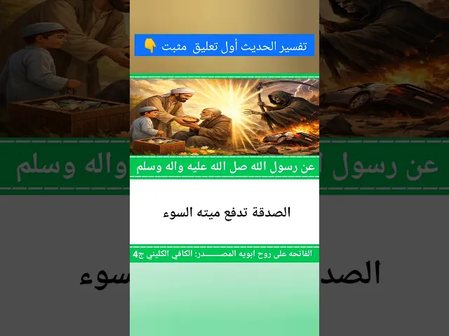 ⁣عن رسول الله( الصدقه تدفع ميتة السوء) تفسير الحديث أول تعليق مثبت