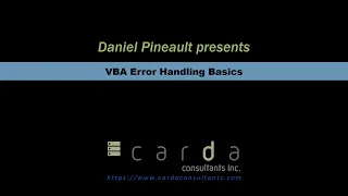 VBA - Error Handling