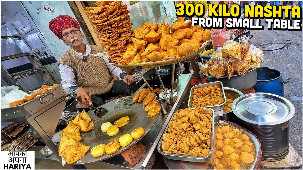 40/- Rs Street Food India   Shri Ram Chole Bhature, Bedmi Poori, Gunji Papdi Chaat, Dal Kachori