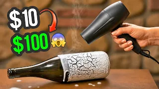 ✨ Slightly dried the glue on bottle with hairdryer. Genius result, just like at expensive boutique!