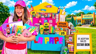 Abrí MI PAPELERÍA en la PUERTA DE UNA ESCUELA! 📒 ✏️ ¡REGRESO A CLASES! | Conny Changarros