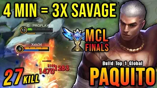 Download 3x SAVAGE in 4 Minutes!! MCL Finals Paquito Insane 27 Kills!! - Build Top 1 Global Paquito ~ MLBB MP3