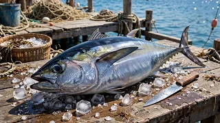 Everyday of My Life ❗🔥 Exploring Sorong Fish Market live broadcast of yellowfin tuna cutting
