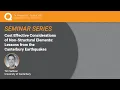 QuakeCoRE Seminar Cost Effective Considerations of Non-Structural Elements 2018