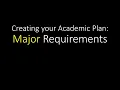 Creating your Academic Plan Major Requirements