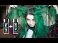 dying my hair EMERALD GREEN w Arctic Fox aquamarine phantom green