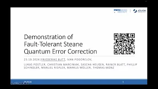 Butt Pogorelov - Demonstration of fault-tolerant Steane quantum error correction