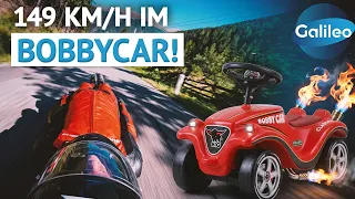 Bobbycar-Weltrekord: Mit 150km/h die Alpen runter