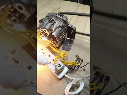 FREE ENERGY Generator 10KW from Scrap Motors & Alternator! Works!
