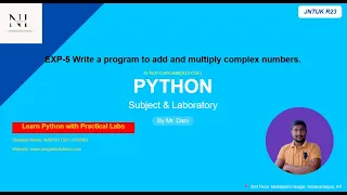 Python Program to Add Multiply Complex Numbers JNTUK R23 Python Lab Experiment