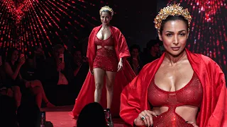 malaika arora s elegant ramp walk for manforce aids awareness