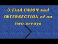 Find Union and Intersection of two arrays coding JAVA Learning