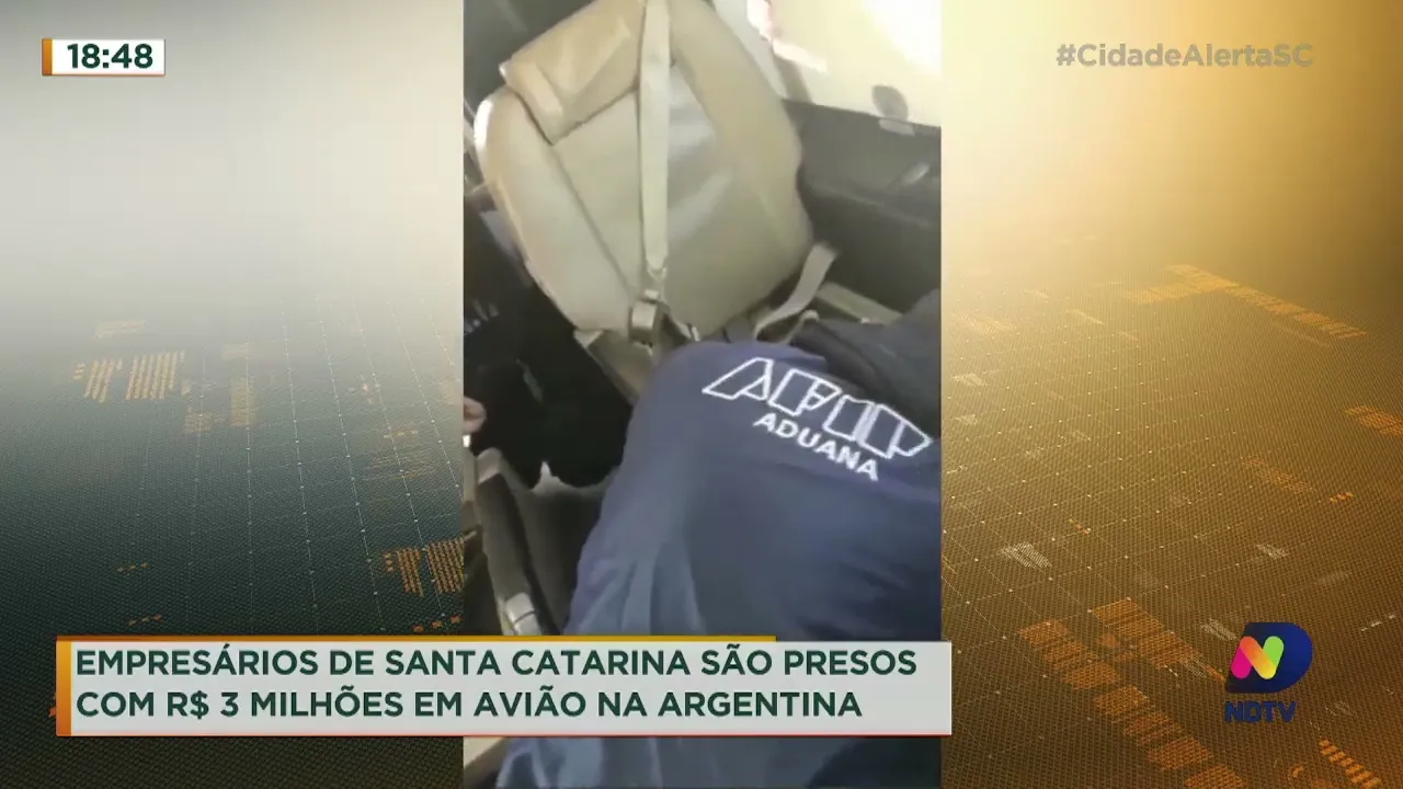 Empresários catarinenses são presos com R$ 3 milhões em avião na Argentina