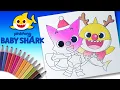 Pinkfong Baby Shark Coloring Book For Kids Baby Shark Christmas Coloring Pages for Children